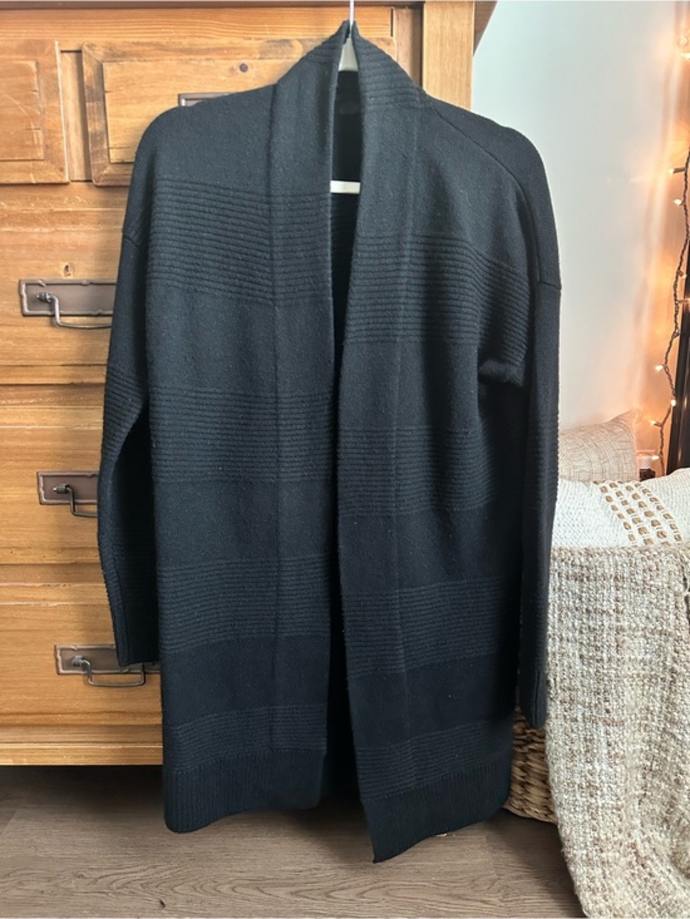 Raffi Black Textured Knit Cashmere Cardigan